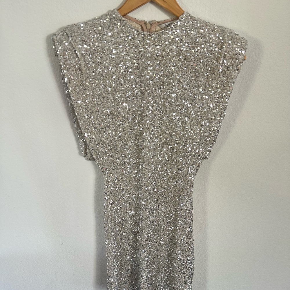 Zara Silver Sequin Mini dress